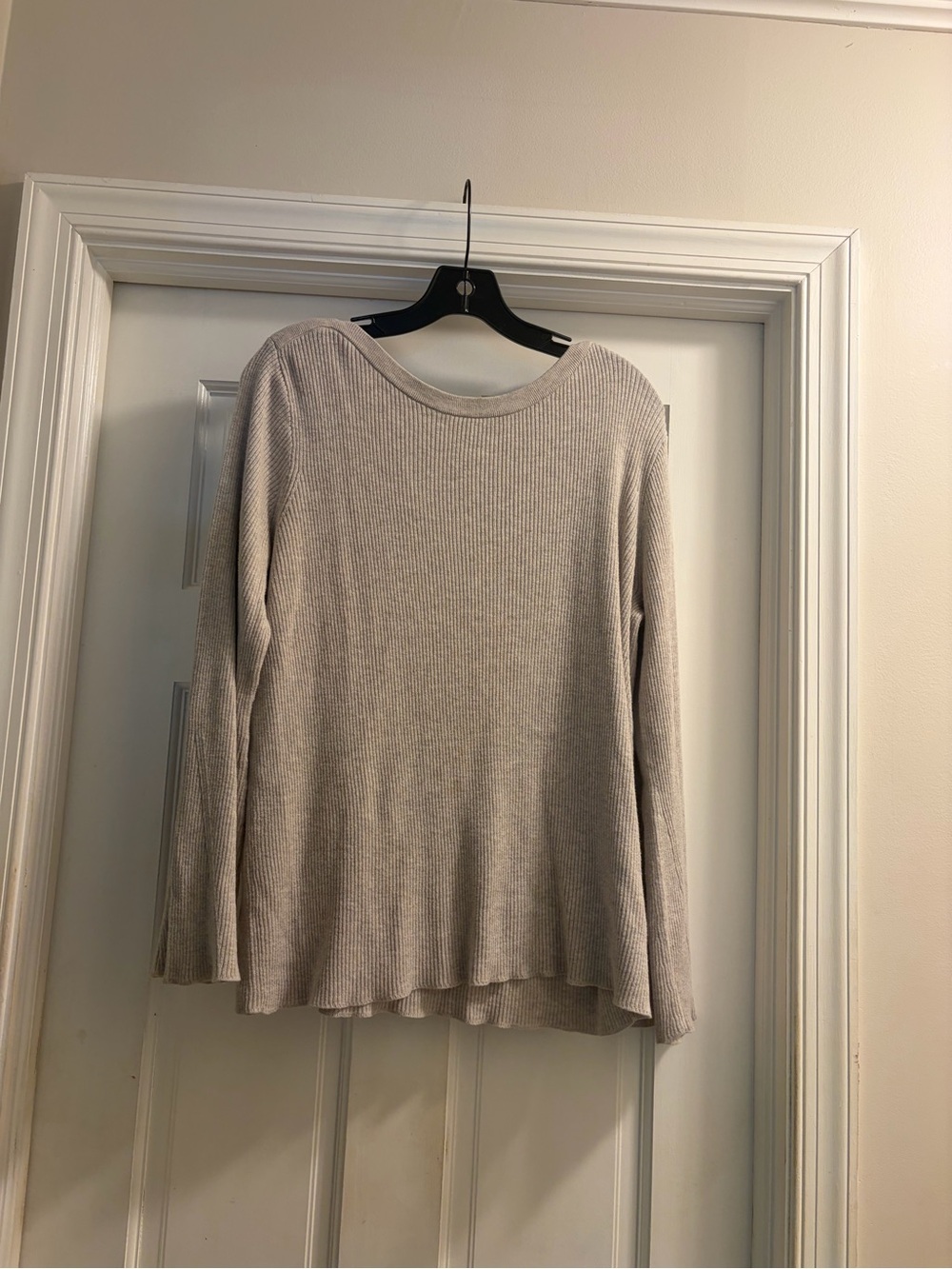 Old Navy Light Taupe Ribbed Long Sleeve Top